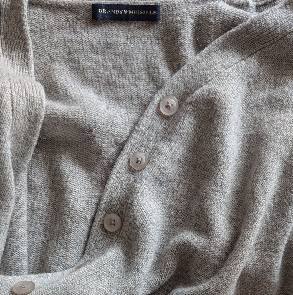 Gray Brandy Button-Up Cardigan